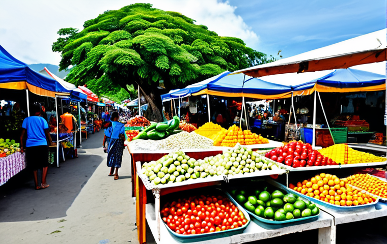 Dili Marketplace**

"A vibrant and bustling marketplace in Dili, Timor-Leste, featuring colorful stalls with fresh produce, local crafts, and friendly vendors, fully clothed, appropriate attire, safe for work, perfect anatomy, natural proportions, professional photography, high quality, family-friendly."

**
