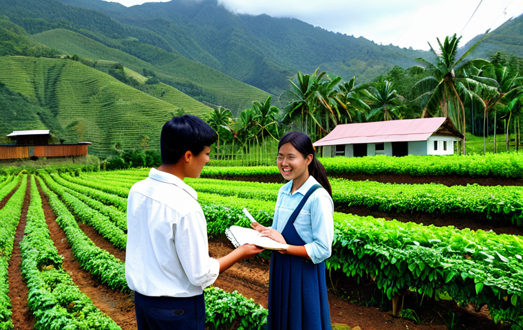 동티모르와 한국의 교류 - Coffee Plantation with Educational Exchange**

"A wide shot of a lush, green coffee plantation in th...