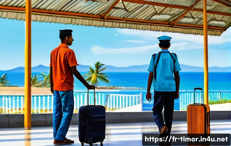 동티모르 가는 방법 - A vibrant scene of Dili International Airport&rsquo;s arrival area in Timor-Leste during daytime, showing ...